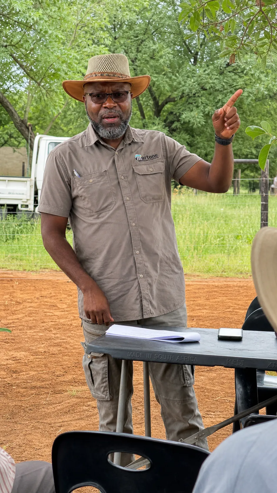 Speaker presenting at a farm land-use planning session